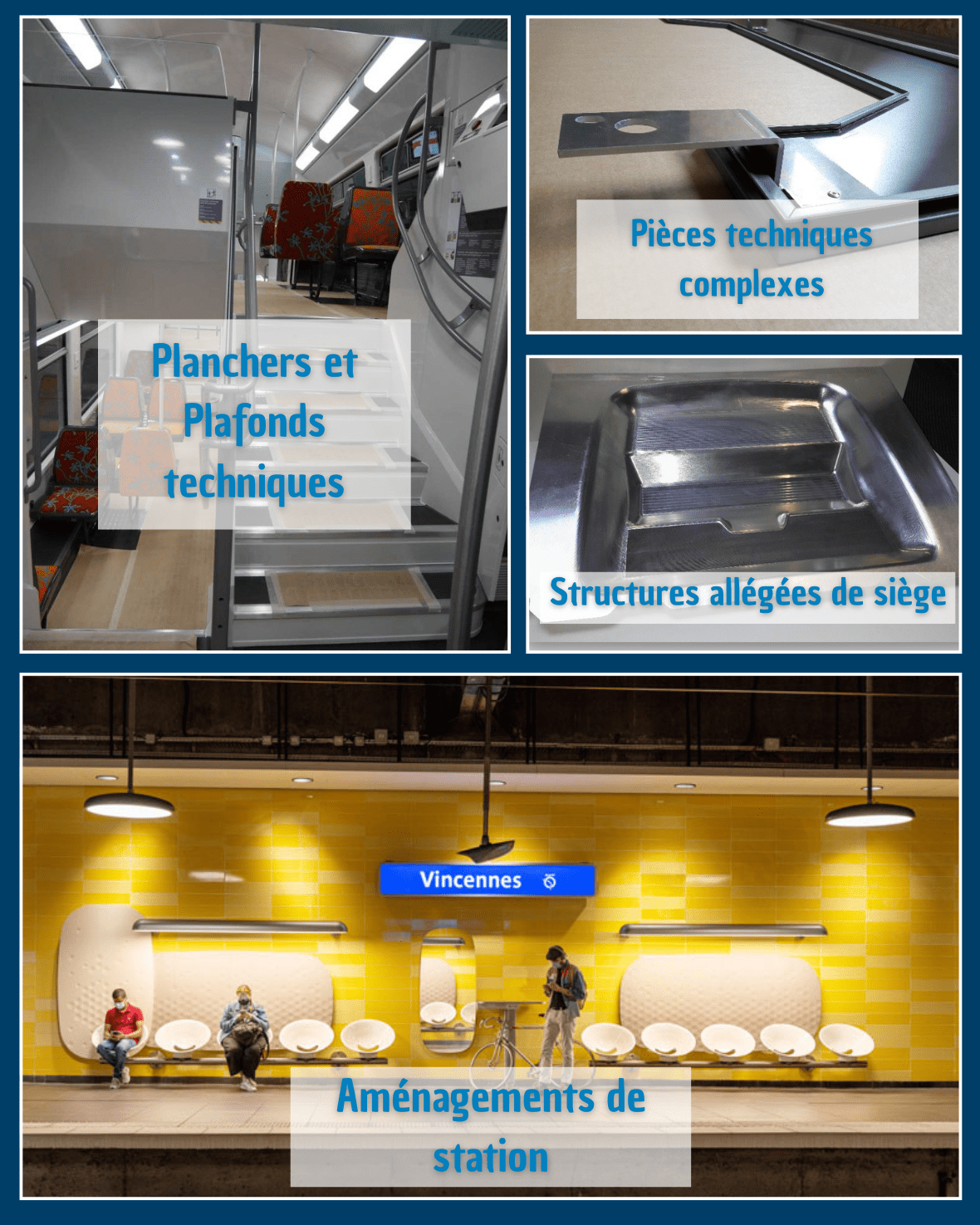 Applications ferroviaire sandwich nid d'abeille aluminium